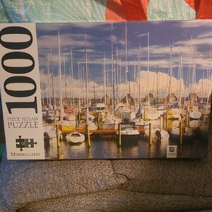 New in box!  Mindbogglers 1000 Piece Jigsaw Puzzle Harbor Scene Marina